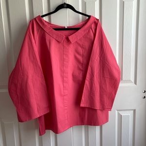 Wide Neck Collared Blouse